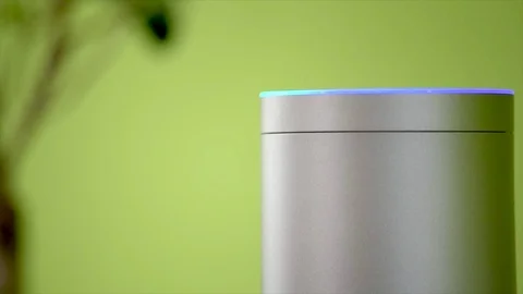 Amazon Echo Activates It's Light Stock Footage 90767681