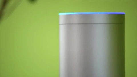 Amazon Echo Activates It's Light Stock Footage 90886592