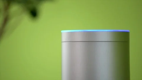 Amazon Echo Activates It's Light Stock Footage 90887090
