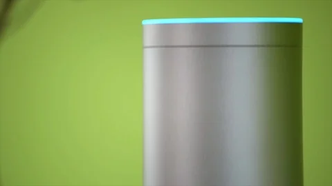 Amazon Echo Activates It's Light Stock Footage 90887546