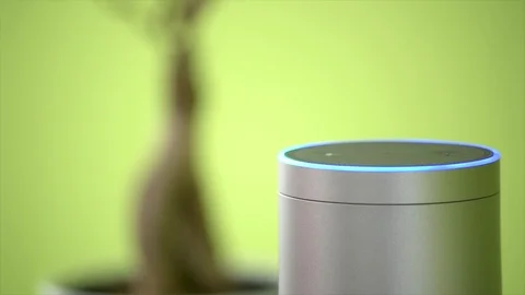 Amazon Echo Activates It's Light Stock Footage 90888196