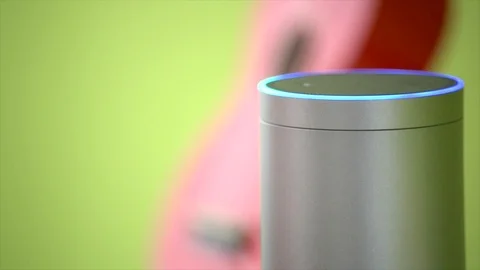 Amazon Echo Activates It's Light Stock Footage 90891501