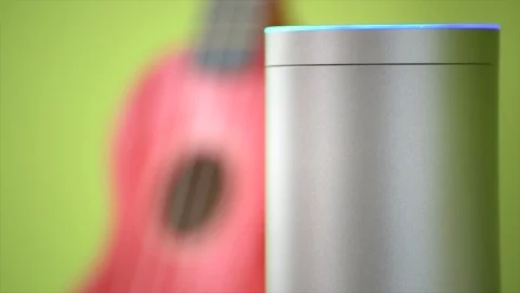 Amazon Echo Activates It's Light Stock Footage 90893003