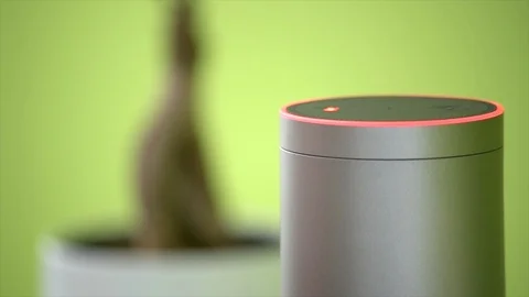 Amazon Echo being Un-Muted Stock Footage 90887686
