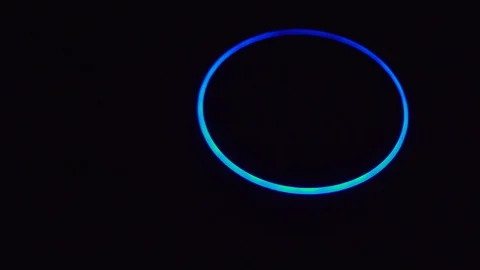 Amazon Echo Dot (3rd Gen) Alexa Activated Turns Off Lights With Voice Stock Footage 104920689