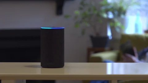 Amazon Echo in use Stock Footage 102192886