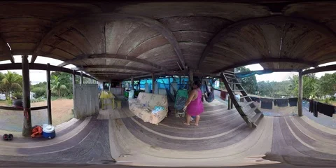 Amazon Forest Real Village Inside House 360 VR Stock Footage 94716791