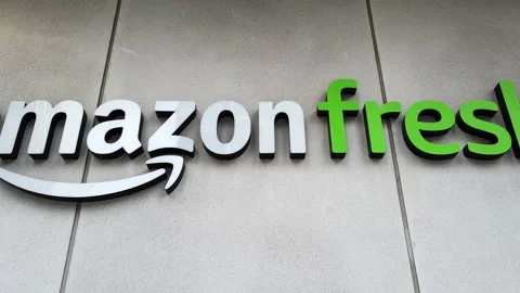 Amazon Fresh sign. Stock Footage 173107761