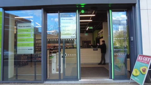 Amazon Fresh store in Ealing- west London Stock Footage 182990500