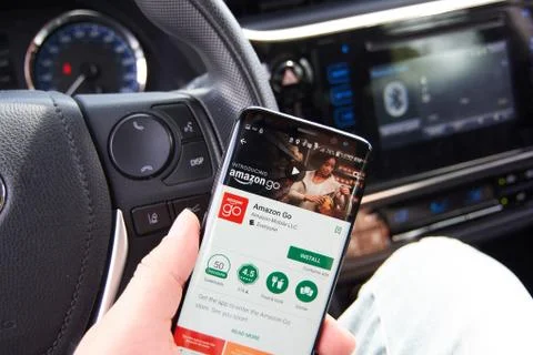 Amazon GO android app Stock Photos