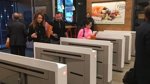 Amazon Go opens to public offering cashier-less shopping Stock Footage 85616754