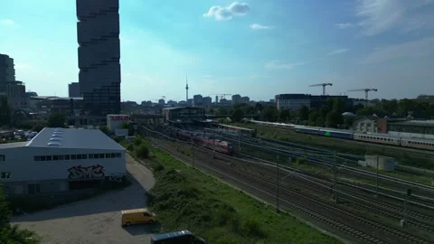 Amazon headquarters Tower skyscraper. Perfect aerial view flight drone Stock Footage 314266187