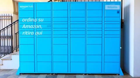 AMAZON Hub Locker. Amazon is an American Company of e-commerce Stock Photos