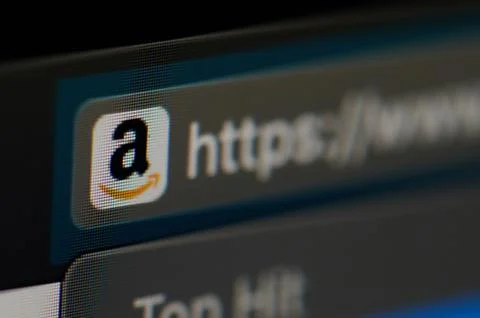 Amazon icon on official web page Stock-Fotos