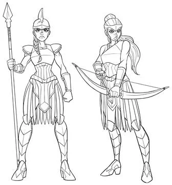 Amazon Line Art Stock Illustration