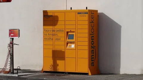 Amazon Locker automated locker, collection point Stock Footage 328183484