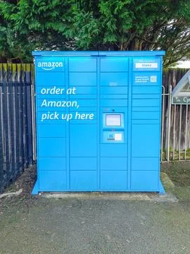 Amazon Locker Parcel Pickup Point. London, UK, 13 April 2024 Stock Photos