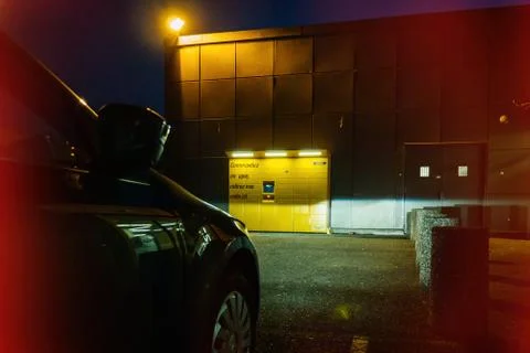 Amazon Locker in parking area Stock Photos