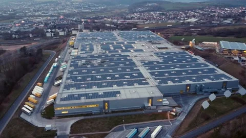 Amazon Logistics Center Germany in Bad Hersfeld - CITY OF BAD HERSFELD, GERMANY Stock Footage 150344083