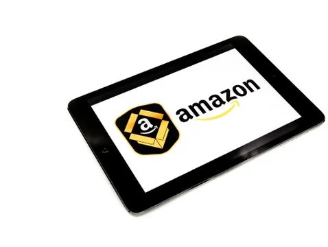 Amazon logo on ipad screen 写真素材