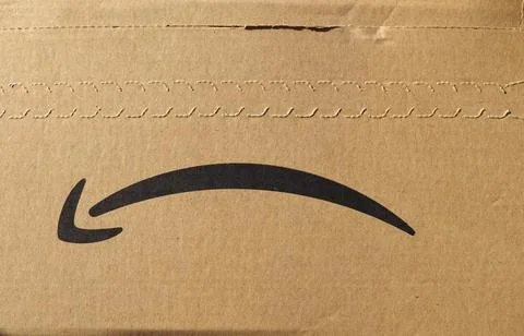 Amazon logo on parcel Stock Photos