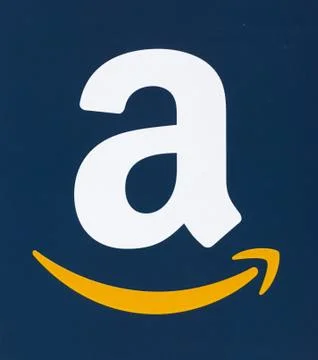 Amazon logo printed on paper Stock Photos