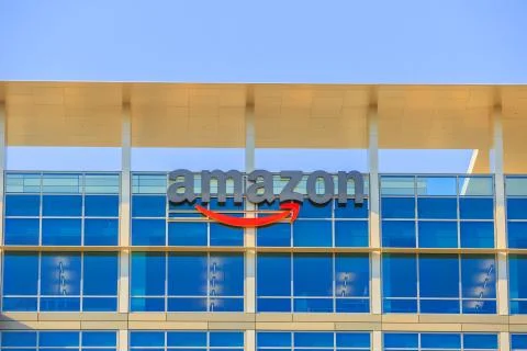 Amazon Logo Silicon Valley 스톡 사진
