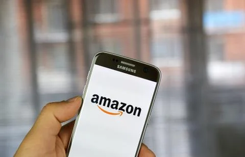 Amazon mobile application Stock Photos