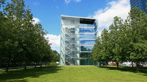 Amazon Office Building in Munich, Germany Stock Footage 165522602