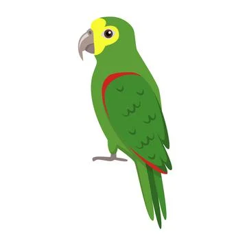 Amazon parrot icon in flat style Stock Illustration