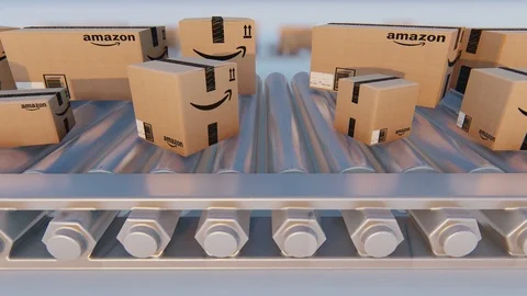 Amazon Prime Boxes Stock Footage 117833938