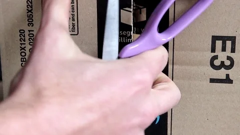 Amazon Prime Cardboard Box Opening Stock Footage 85348264