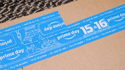 Amazon Prime Day Parcel Tape Video stock 302808251