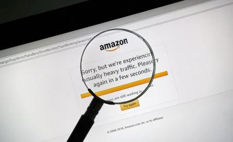 Amazon prime day site issue message Stockfoto's