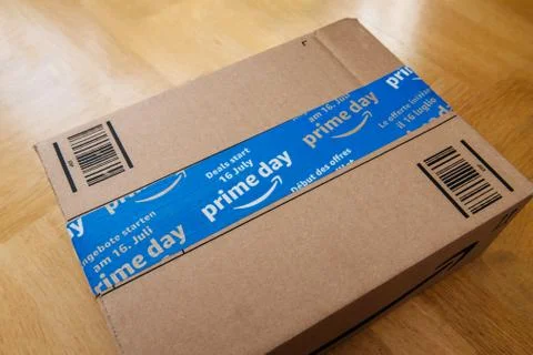 Amazon Prime day special security seal for the sale day Stock Photos