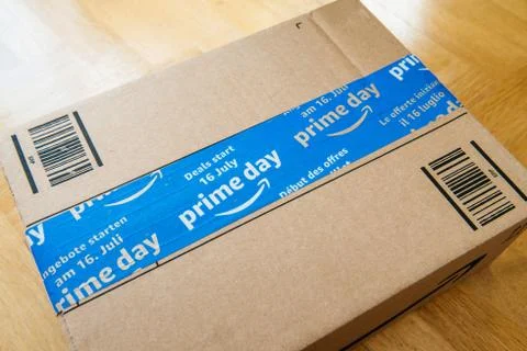 Amazon Prime day special security seal for the sale day Stock Photos