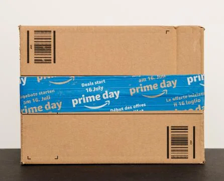 Amazon Prime day special security seal for the sale day Stock Photos