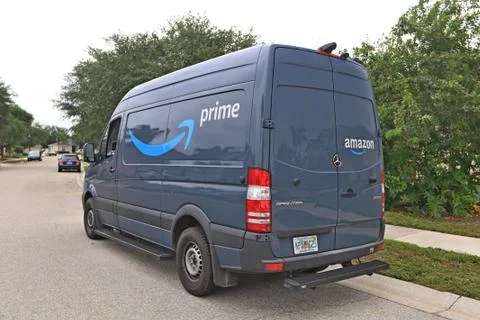 Amazon Prime delivery van Fotos de archivo