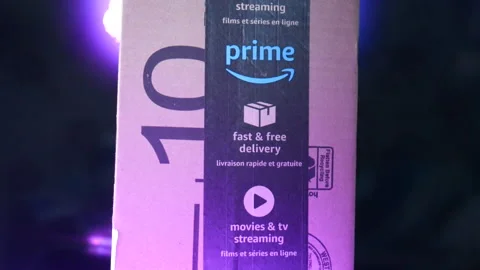 Amazon prime parcel, box, package, business, commerce, commercial, online Stock Footage 138921306