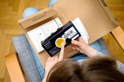 Amazon Prime Parcel delivery of e-commerce ordered goods - warehouse deals used Stock Photos
