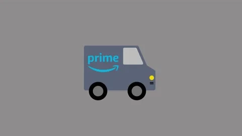 Amazon Prime parcel delivery van enters the exits. Stock Footage 169196785