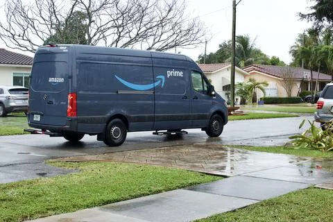 Amazon Prime in rain Stock Photos