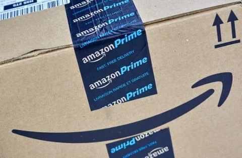 Amazon Prime shipping box Stockfoto's