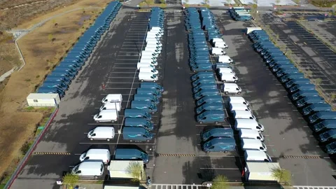 Amazon Prime Shipping Hub Parking Lot Aerial Stock-Footage 167523014