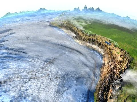 Amazon rainforest on Earth - visible ocean floor Illustrazione stock