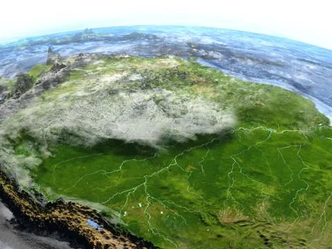 Amazon rainforest on Earth - visible ocean floor Illustrazione stock