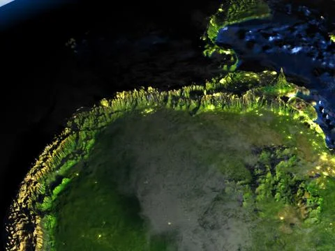 Amazon rainforest on Earth - visible ocean floor Illustrazione stock