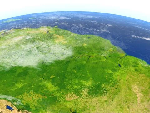 Amazon rainforest on planet Earth Illustrazione stock