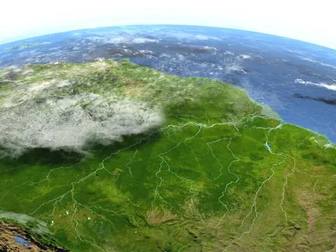 Amazon rainforest on planet Earth Illustrazione stock