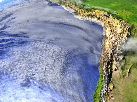 Amazon rainforest on realistic model of Earth Illustrazione stock